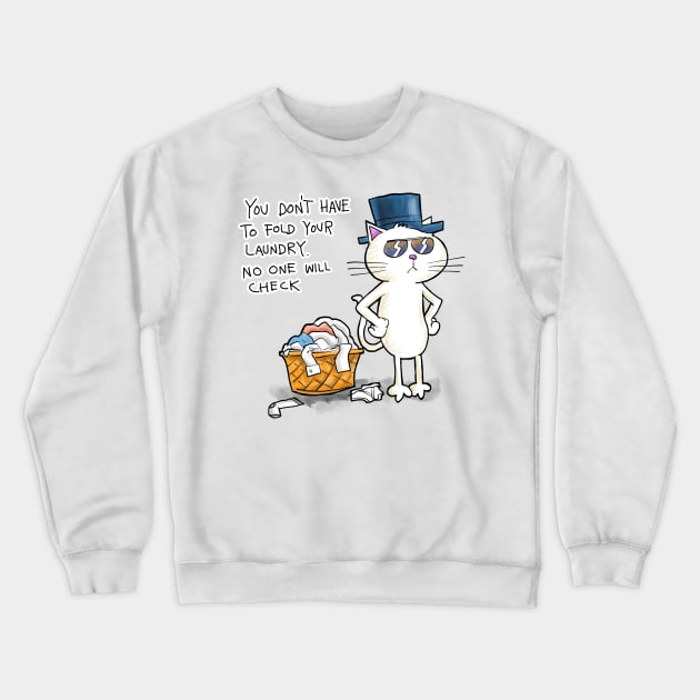 Dapper Cat - Laundry Crewneck Sweatshirt by johnnybuzt